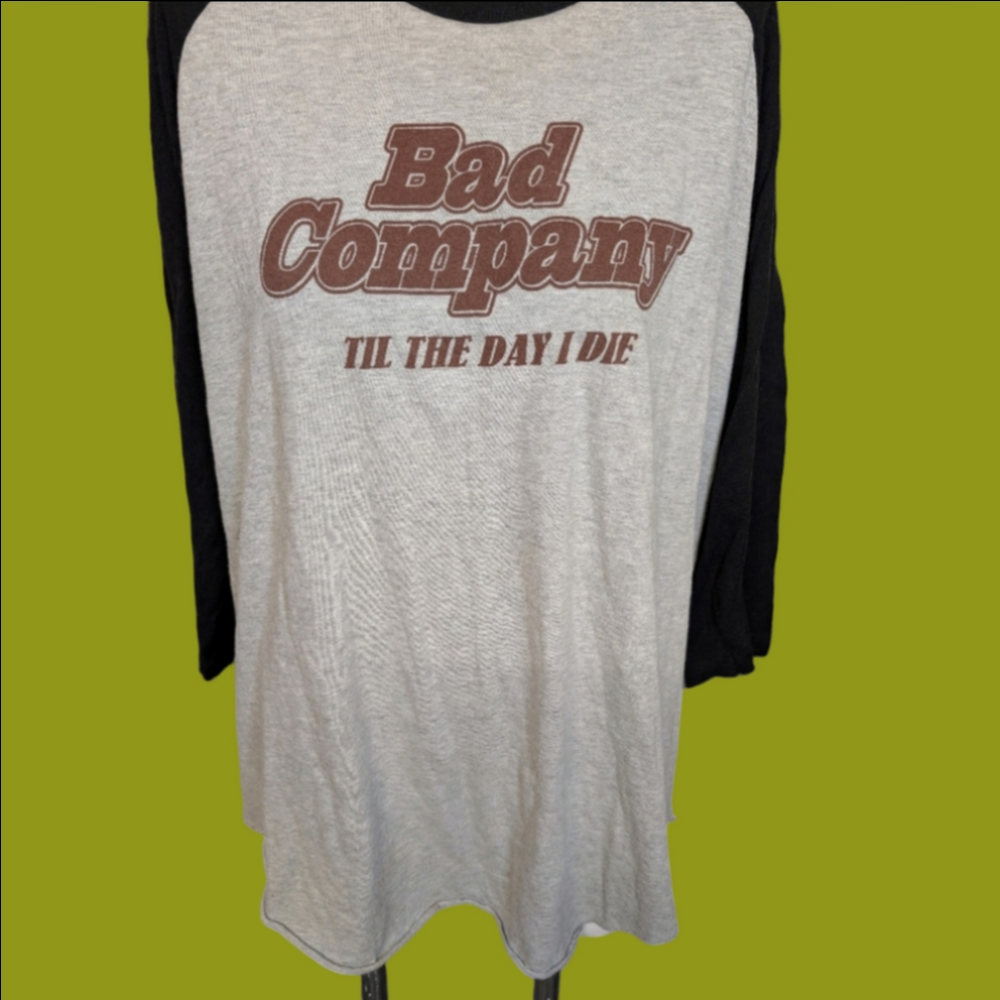 Bad Company Gray and Black Men's Shirt XXL